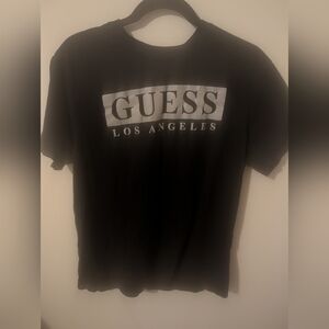Guess Black Tee with  Reflective Los Angeles Graphic
